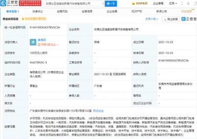 比亚迪于东莞成立新公司，业务涵盖保险代理与贸易经纪代理